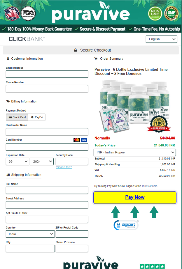 Puravive Order Form